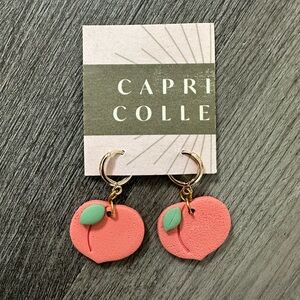🌻 Juicy Peach Hoop Drop Earrings 🌻